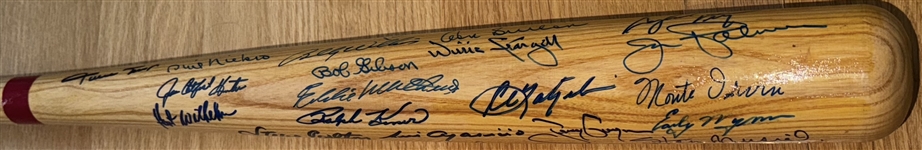 HOF Legends Multi-Signed Baseball Bat w/ Mays, Hunter, Gwynn, Seaver, Musial, Berra & Others (JSA)