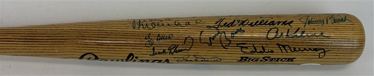Baseball Hall of Famers Multi-Signed Rawlings Big Stick P302 Bat w/ Williams, Mays, Banks, & Many More! (31 Sigs)(JSA Sticker)