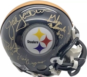 Steelers Steel Curtain Multi-Signed Mini Helmet w/ Wagner, Lambert, & More! (Beckett/BAS LOA)