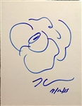 RARE Jeff Koons Signed 11 x 14 Canvas w/ Hand Drawn Art Sketch (ACOA)