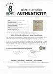 Grumpy Old Men: Walter Matthau & Jack Lemmon Signed 3 x 5 Index Cards in Framed Display (Beckett/BAS LOA)