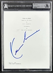 Kevin Costner Signed 8.5 x 11 'Field of Dreams' Script Photo (Beckett/BAS Encapsulated)