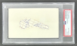 Yogi Berra Signed 3.5 x 5 Segment (PSA/DNA Encapsulated)