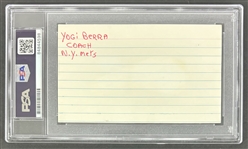 Yogi Berra Signed 3.5 x 5 Segment (PSA/DNA Encapsulated)