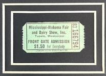 Elvis Presley 1956 Concert Ticket Custom Matted Display (Elvis-A-Rama) 