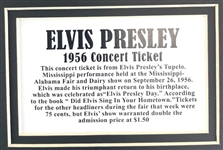 Elvis Presley 1956 Concert Ticket Custom Matted Display (Elvis-A-Rama) 
