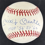 Mickey Mantle Signed & MVP '56 '57 ' 62 Insc. ONL Baseball with BAS GEM MINT 10 Autograph! (Fanatics, Beckett/BAS, PSA/DNA LOAs)