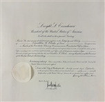 President Dwight Eisenhower Signed 1956 Presidential Appointment For Presidential Advisory Commision to Oval Office! (Beckett/BAS LOA)