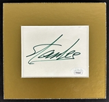 Stan Lee Signed 3.25 x 4.25 Page w/ Gold Matting (JSA LOA)