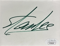 Stan Lee Signed 3.25 x 4.25 Page w/ Gold Matting (JSA LOA)