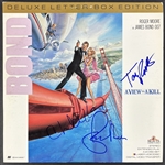 007: Roger Moore, Tanya Roberts, & Christopher Walken Signed A View to Kill LaserDisc Cover (Beckett/BAS LOA)