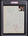 AC/DC: Original Group Fully Signed 8.5 x 11 Page in Framed Display (5 Sigs)(PSA/DNA Encapsulated)