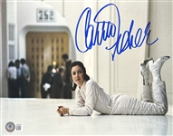 Star Wars: Carrie Fisher Signed 8 x 10 Color Photo from Behind the Scenes of The Empire Strikes Back (Beckett/BAS LOA)