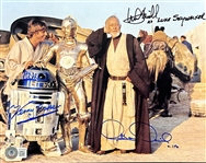 Star Wars: Mark Hamill, Anthony Daniels & Kenny Baker Signed 8 x 10 Color Photo from A New Hope with GEM MINT 10 Autographs! (Beckett/BAS LOA)