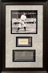 Babe Ruth Signed 2 x 3.5 Sheet with Desirable 1920s Early Quoted Signature in Custom Framed Display :: Beckett Graded GEM MINT 10 Autograph! (Beckett/BAS Encapsulated)