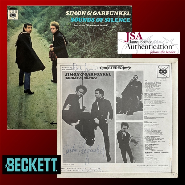 Simon & Garfunkel UBER RARE & Stunning VINTAGE Signed "Sounds of Silence" Record Album - Only Authentic Vintage Example Weve Ever Seen! (Beckett/BAS & JSA LOAs)