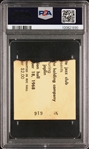 Exceptionally Rare: Janis Joplin Signed Concert Ticket Stub (PSA Graded Mint 9) (PSA Encapsulated)