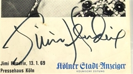 Rare Jimi Hendrix Signed 1969 Cologne Sporthalle Promo Photo Signed during his ONLY In-Store Autograph Session (PSA/DNA & Epperson/REAL)