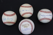 MLB Legends - Lot of 4 Individually Signed Baseballs including Gomez, Crosetti, Hubbell, and Lowe (Beckett/BAS) 