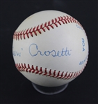 MLB Legends - Lot of 4 Individually Signed Baseballs including Gomez, Crosetti, Hubbell, and Lowe (Beckett/BAS) 