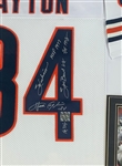 Walter Payton Signed Chicago Bears Jersey with 5 Handwritten Inscriptions in Custom Framed Display (Payton Foundation Sticker)