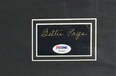 Bettie Page Signed Segment w/ Giclee in Framed Display (PSA/DNA Sticker)
