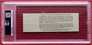 Original 1969 Woodstock Three Day Ticket Graded Mint 9! (PSA/DNA Encapsulated)