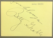 Vintage Betty Grable & Katharine Cornell Signed 3 x 4 3/8 Segment (Third Party Guaranteed)