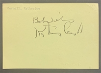 Vintage Betty Grable & Katharine Cornell Signed 3 x 4 3/8 Segment (Third Party Guaranteed)