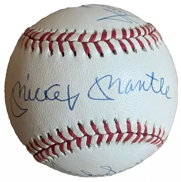 Mickey Mantle, Willie Mays & Duke Snider Near-Mint Signed OAL Baseball (Third Party Guaranteed)