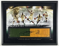 LeBron James Signed Ltd. Ed. Over-Sized 28" x 36" St. Vincent-St. Mary High School Game-Used Floor Piece Framed Display (Upper Deck/UDA COA)