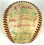 1956 Brooklyn Dodgers (NL Champs) Team Signed ONL Baseball with Robinson, Drysdale, Reese, Hodges, etc. (JSA LOA)