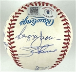 500 Home Run Club Multi-Signed OAL Baseball with Williams, Mantle, Mays, Aaron, etc. (13 sigs)(Beckett/BAS LOA)