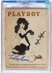 Hugh Hefner & LeRoy Neiman Dual Signed 1960 Playboy #8 w/ Femlin Cover! (CGC 3.5 & JSA)