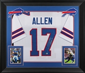 Buffalo Bills: Josh Allen Signed White Pro Style Framed Jersey (Beckett/BAS Witnessed) 