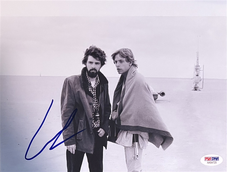 Star Wars: George Lucas Near-Mint Signed 8" x 10" Photograph w/ Mark Hamill! (PSA/DNA) 