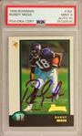1998 Bowman #182 Rookie Randy Moss Signed Trading Card w/ Mint 9 and Gem Mint 10 Grades!  (PSA Encapsulated)