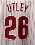 Chase Utley Signed Authentic Phillies Jersey w/ World Series Patch (Third Party Guaranteed)