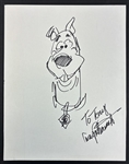 Iwao Takamoto Signed 11" x 14" Page w/ Scooby-Doo Sketch (Third Party Guaranteed)
