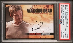 2011 The Walking Dead Season 1 Autographs #A17 Norman Reedus (Daryl Dixon) Rookie Card - PSA MINT 9 Auto (PSA Encapsulated)