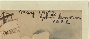 John Lennon 1970s Autographed Walls & Bridges Artwork Photograph – Gifted to Edward Germano (USA) (Tracks LTD) 