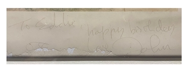 John Lennon 1970s Autographed Walls & Bridges Artwork Photograph – Gifted to Edward Germano (USA) (Tracks LTD) 
