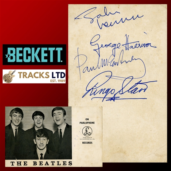 The Beatles 1963 Autographed Parlophone Promotional Card – Liverpool (UK) (Beckett/BAS & Tracks LTD)