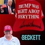 Donald Trump Signed "Trump Was Right About Everything" Hat (Beckett/BAS)