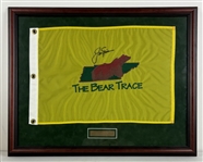 Jack Nicklaus Signed "The Bear Trace" Pin Flag in Framed Display (Third Party Guaranteed)