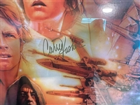 Carrie Fisher Signed Star Wars 28 x 40 Movie Poster in 3D Custom Framed Display! (PSA/DNA) 