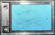 The Beatles: Paul McCartney Signed 3.5" x 5.25" Album Page (Beckett/BAS Encapsulated)