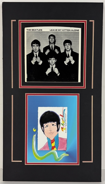 The Beatles: Ron Campbell Signed Original McCartney Drawing in Custom Matting with Record (Campbell COA)