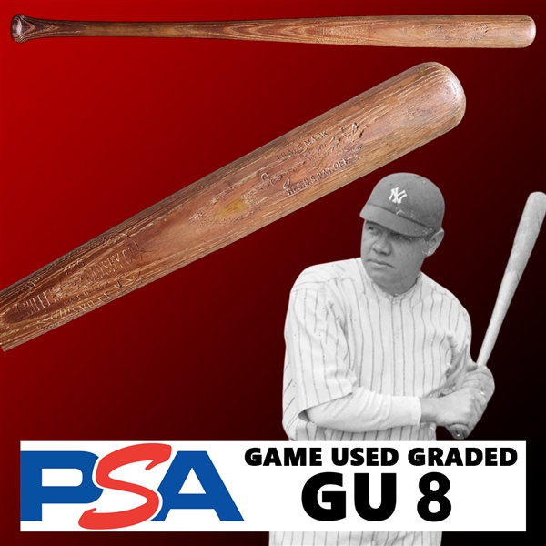 Superb 1923-25 Babe Ruth Game Used Hillerich & Bradsby Baseball Bat - PSA/DNA Graded GU 8 (Ruth MVP Season & First Yankees Championship)