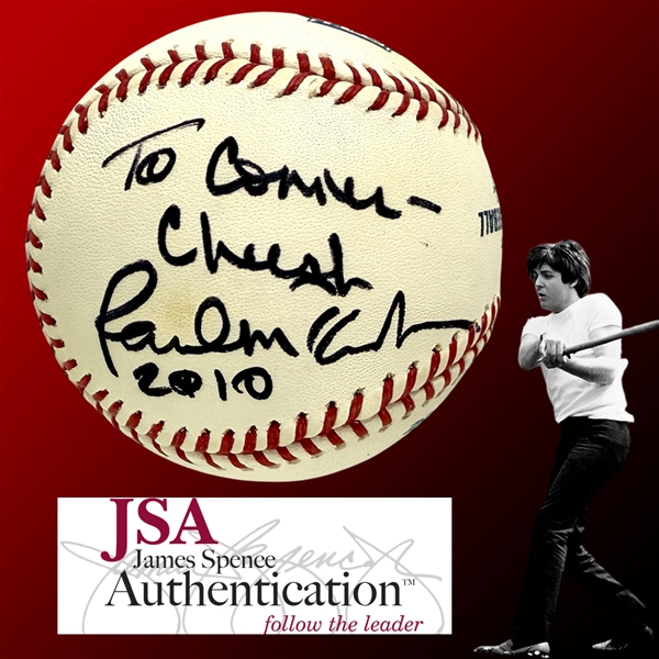 Paul McCartney RARE Signed & Inscribed OML Baseball (JSA LOA)